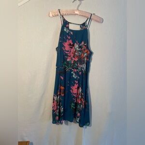 Aqua Vibrant Floral Dress